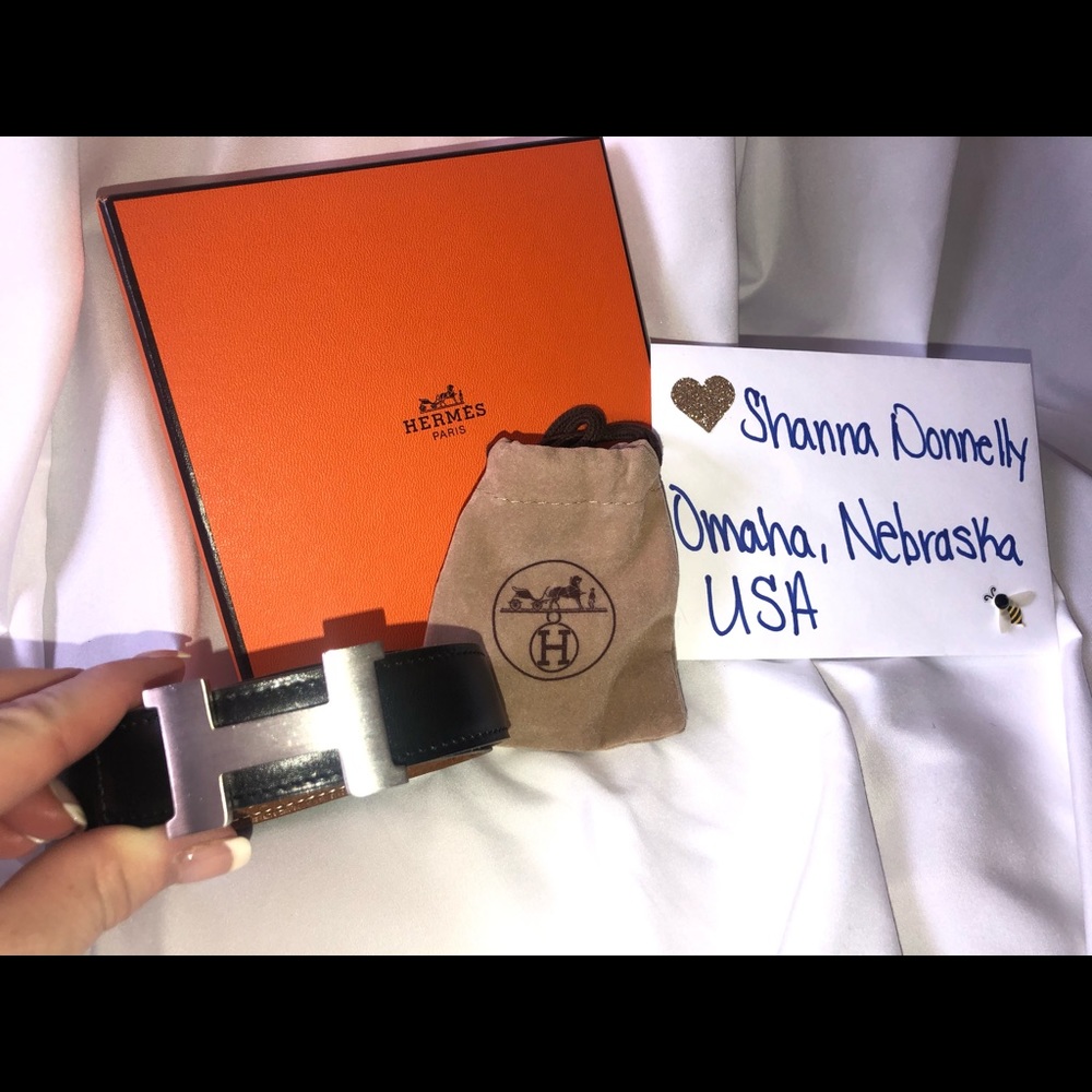 Hermès reversible black/brown belt